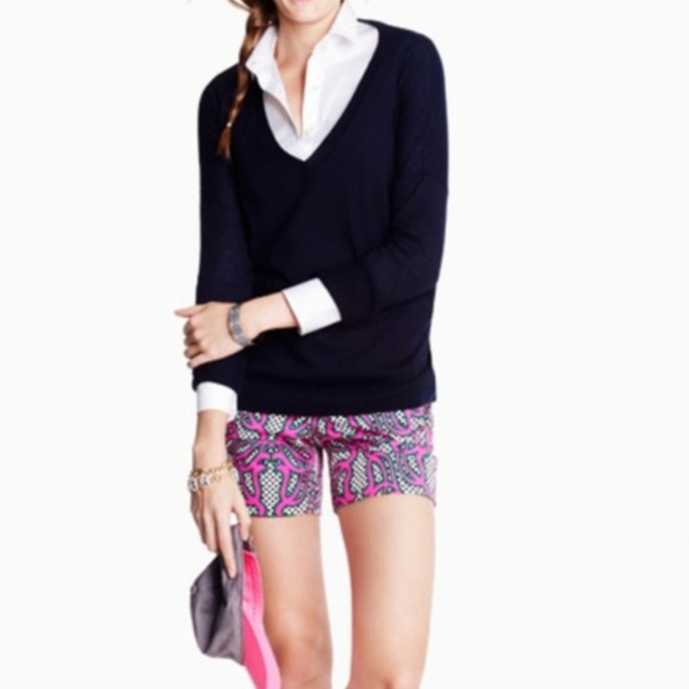 💐🆕J. Crew Pink Green Paisley Polka Dot Shorts💐